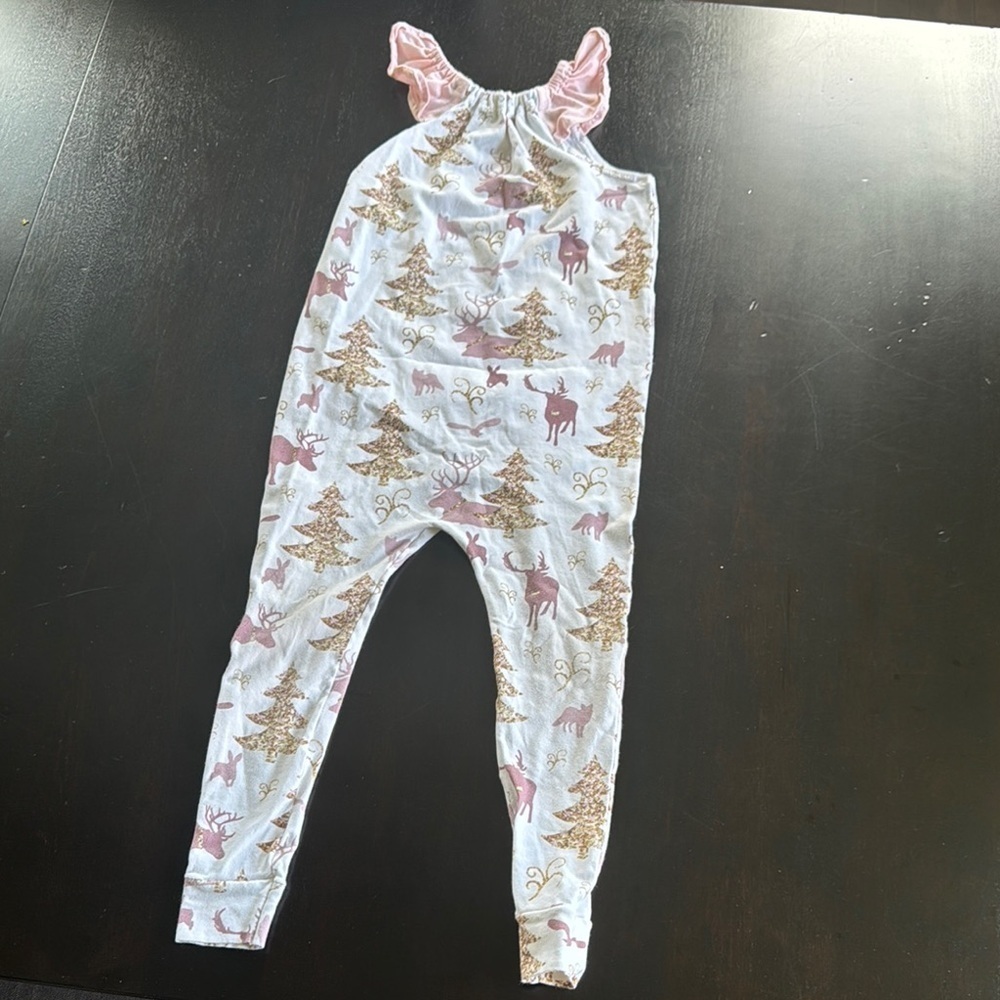 Pink and White Jumpsuit with Tapered Ankle Design